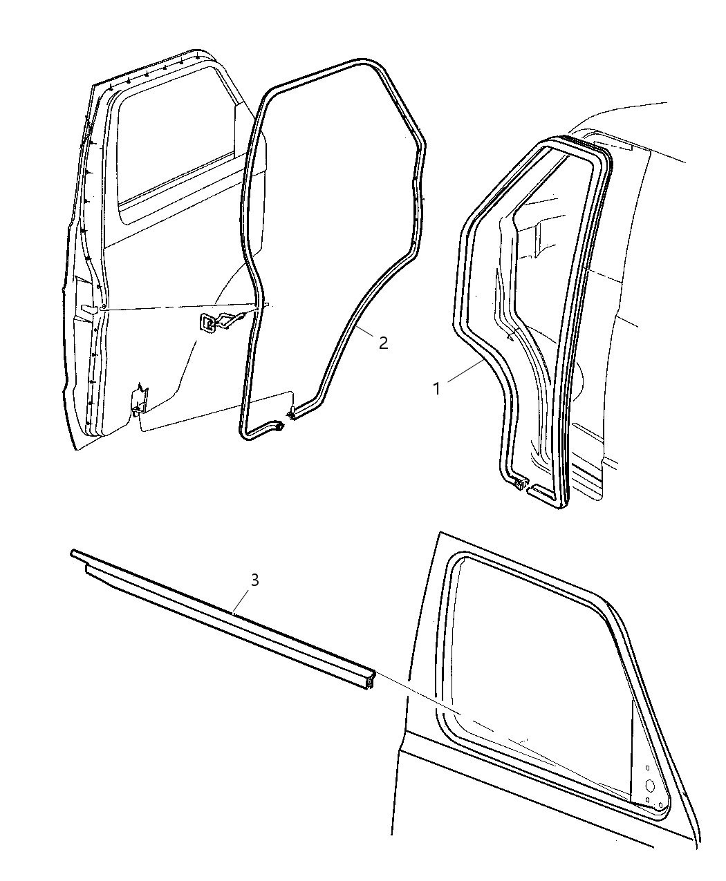 Mopar 55346677AE WEATHERSTRIP-Front Door