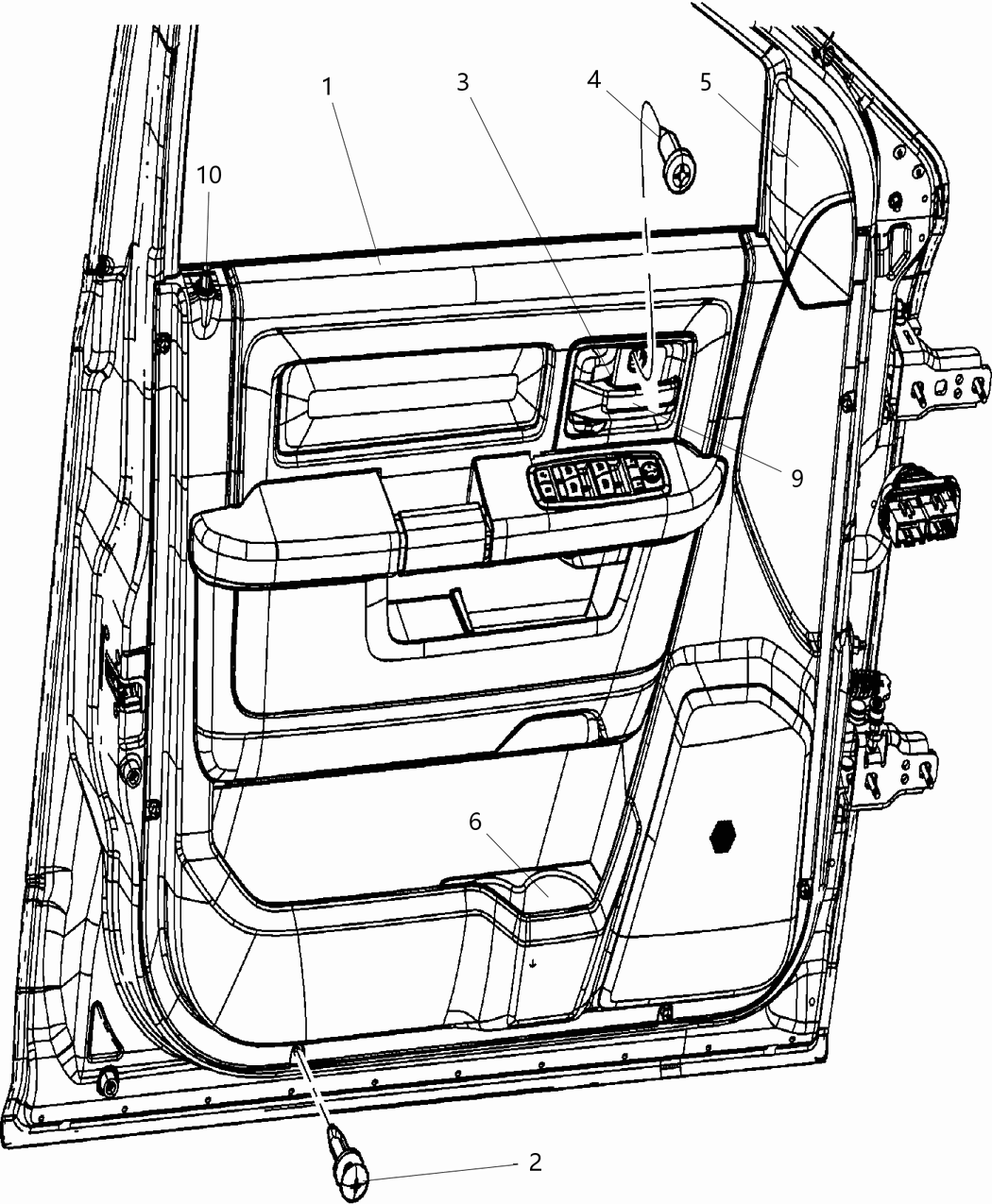 Mopar 1EA25XDVAE Panel-Front Door Trim