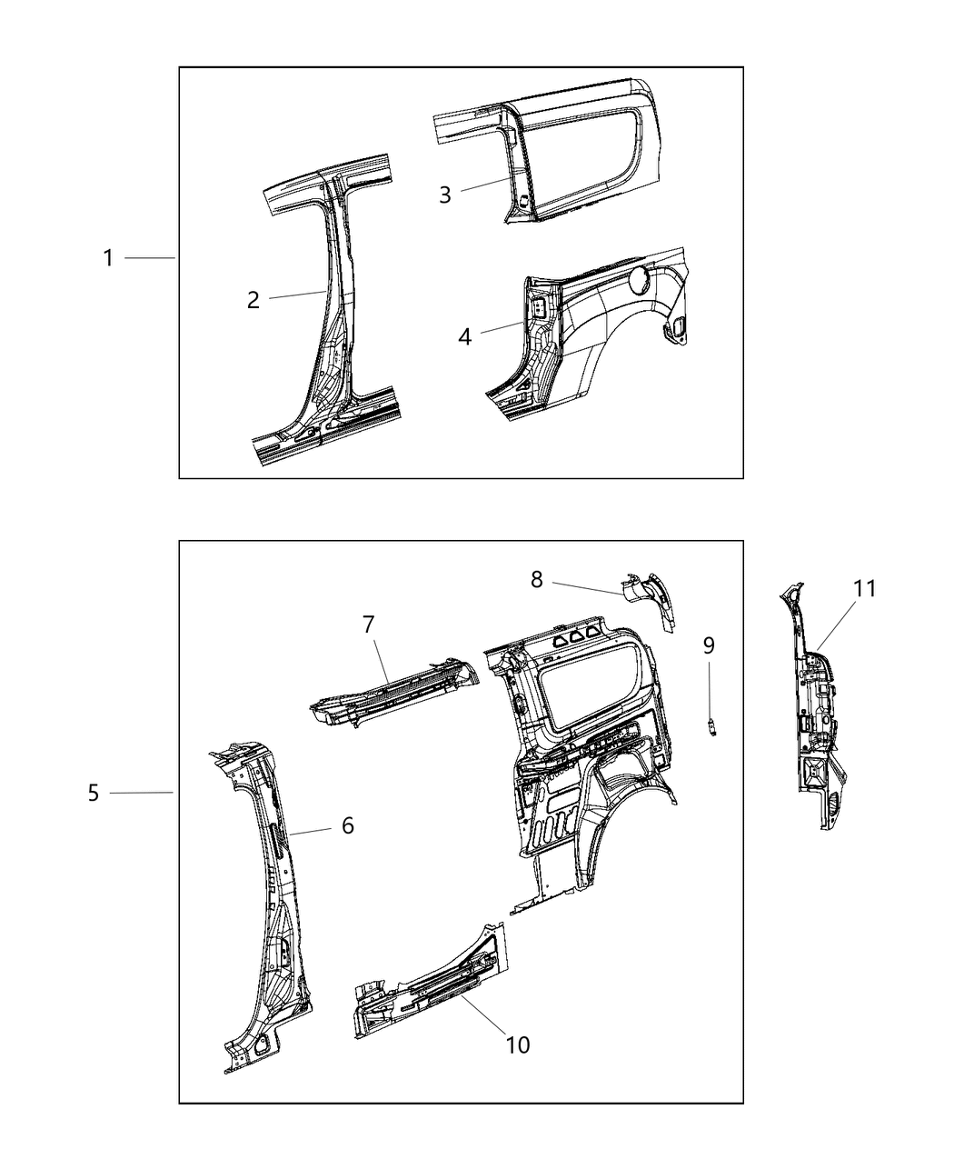 Mopar 68259415AA Panel-Body Side Aperture Inner