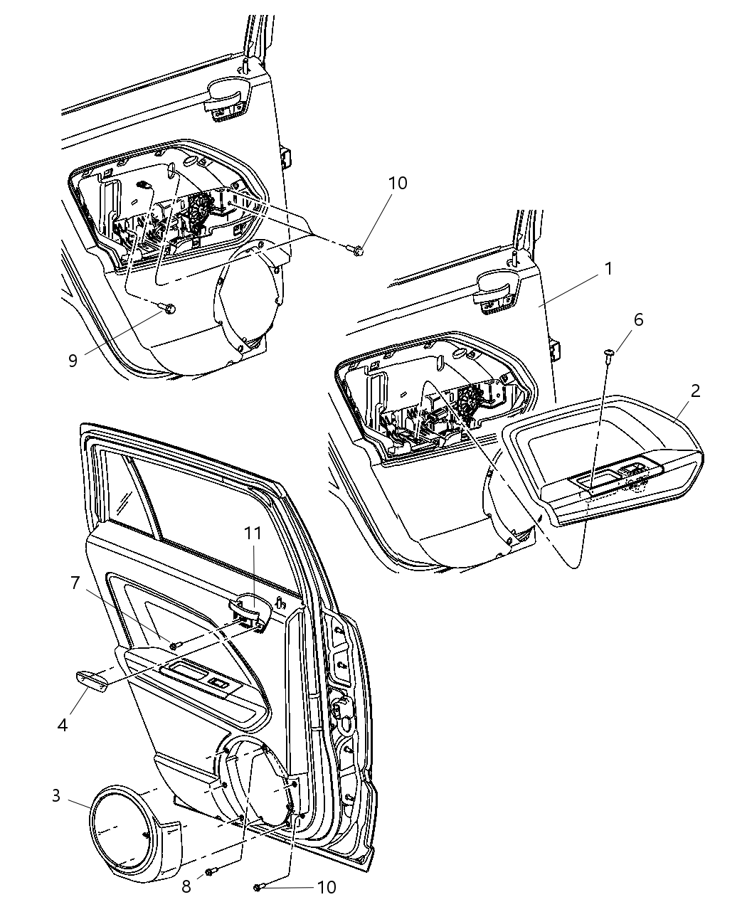 Mopar 1JL901DVAA BOLSTER-Rear Door