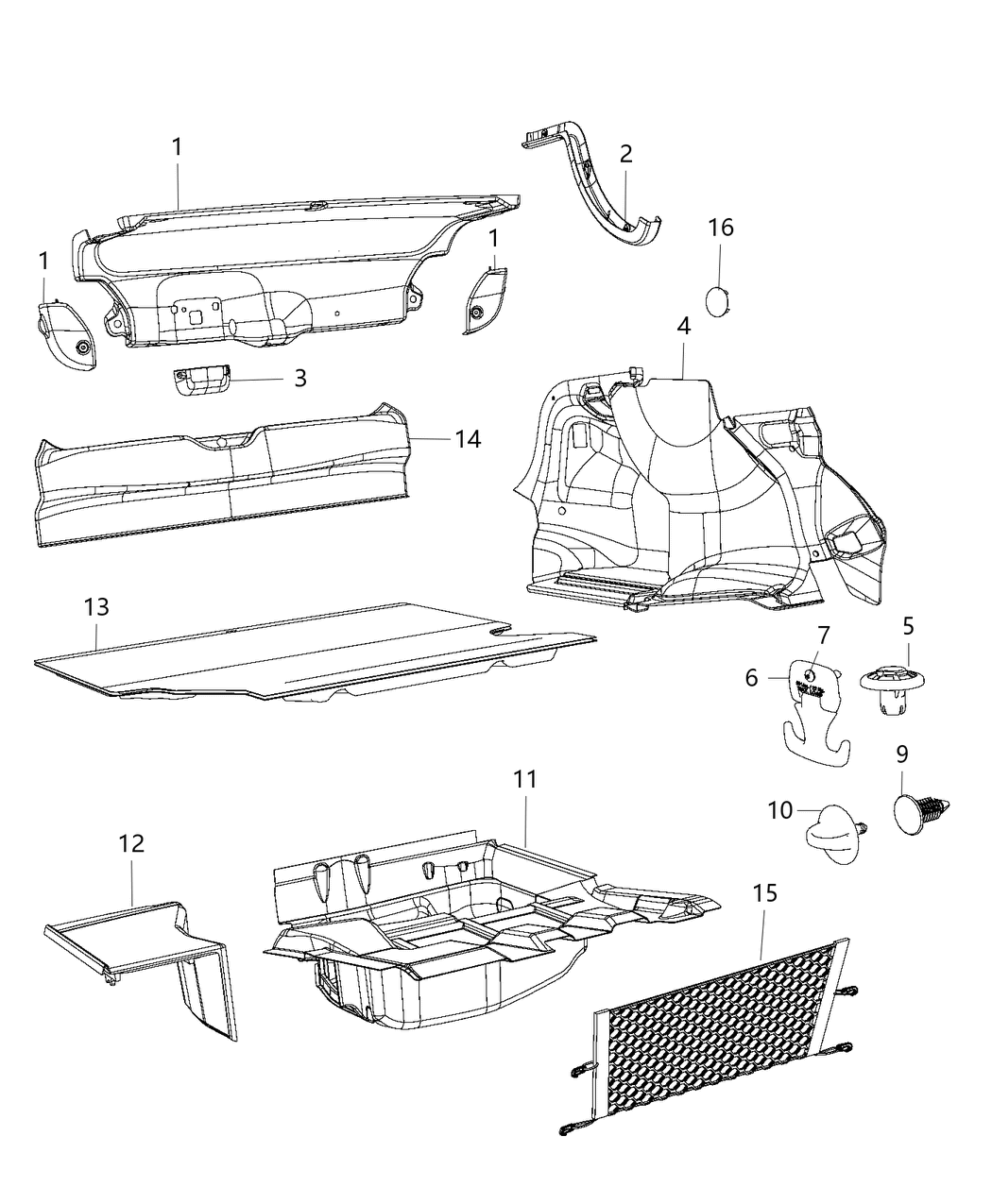 Mopar 68408022AA Carpet-Luggage Compartment