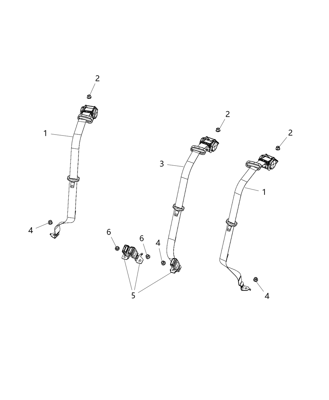 Mopar 1VA701L2AD Belt Assembly-RETRACTOR