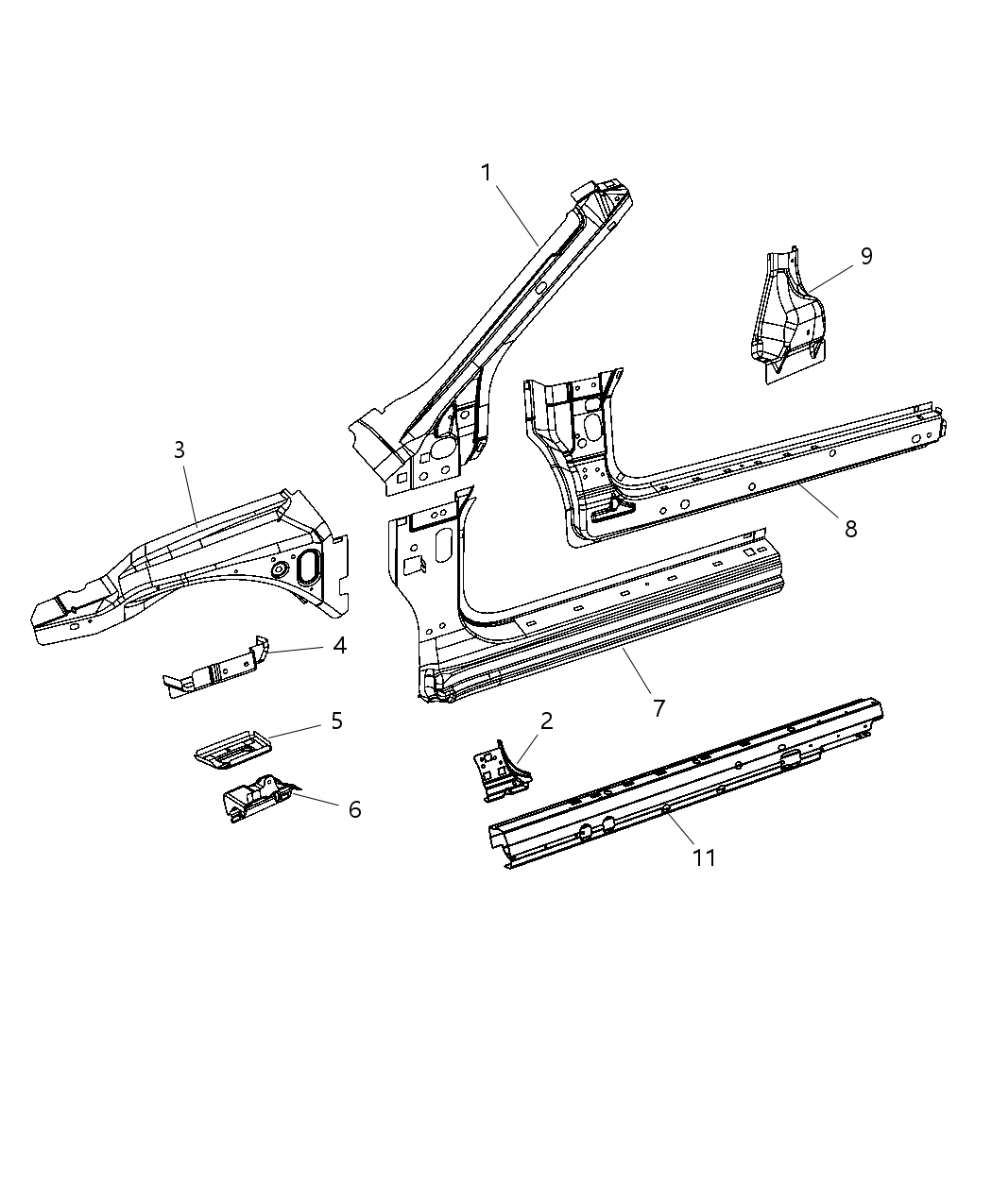 Mopar 5155827AK REINFMNT-SILL