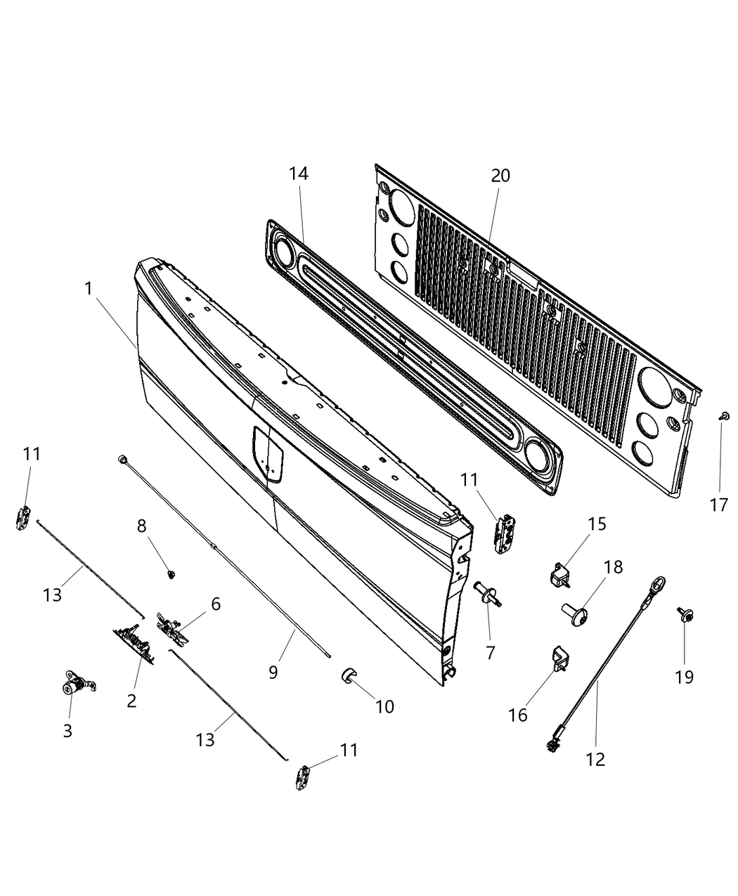 Mopar 68245874AF TAILGATE