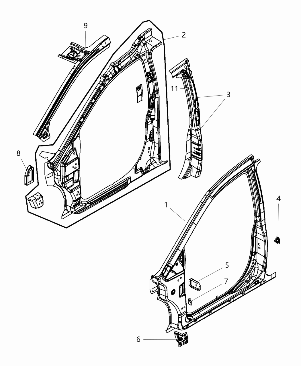 Mopar 68046461AA Panel-Body Side Aperture