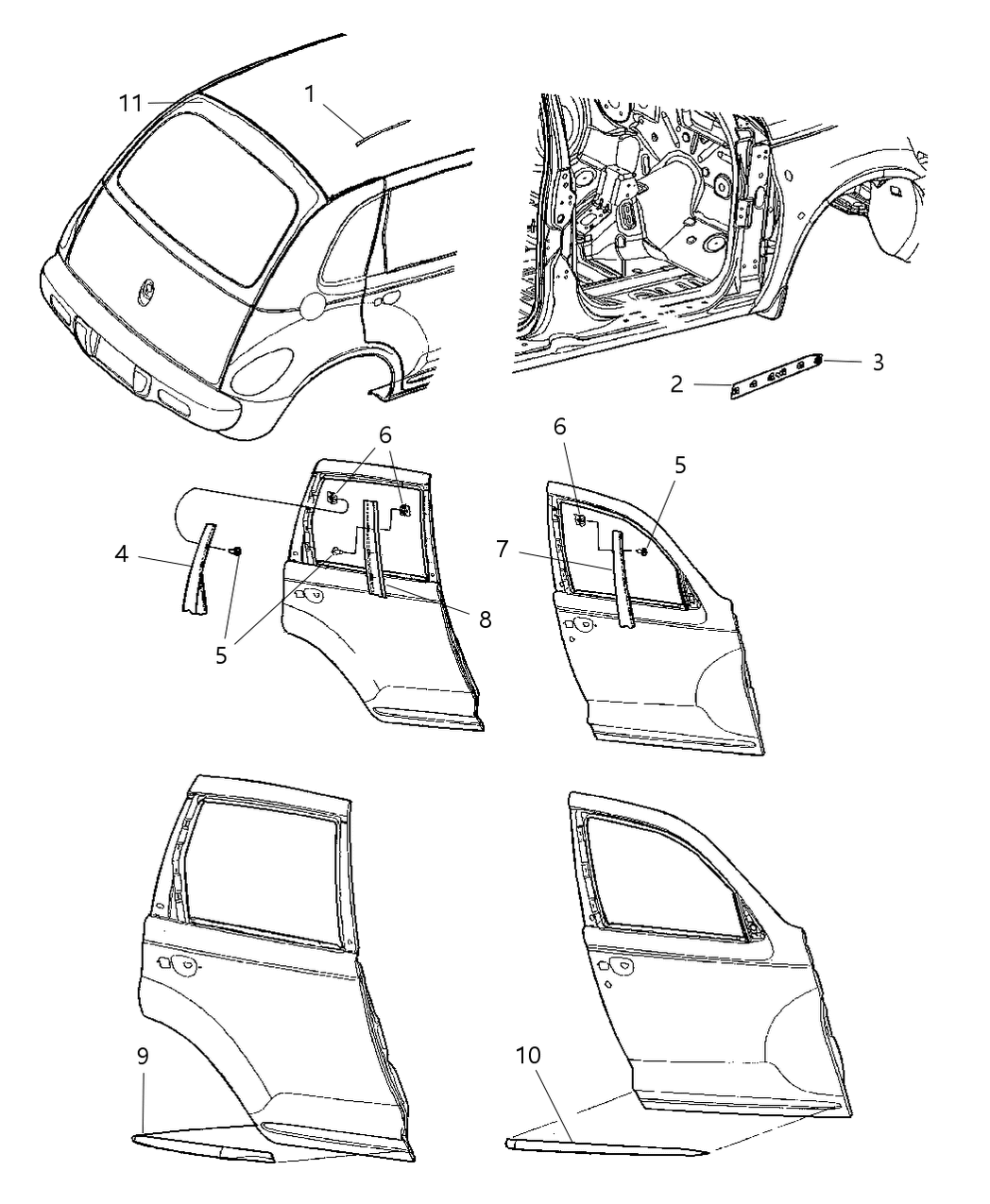 Mopar 5288841AH Molding-C Pillar