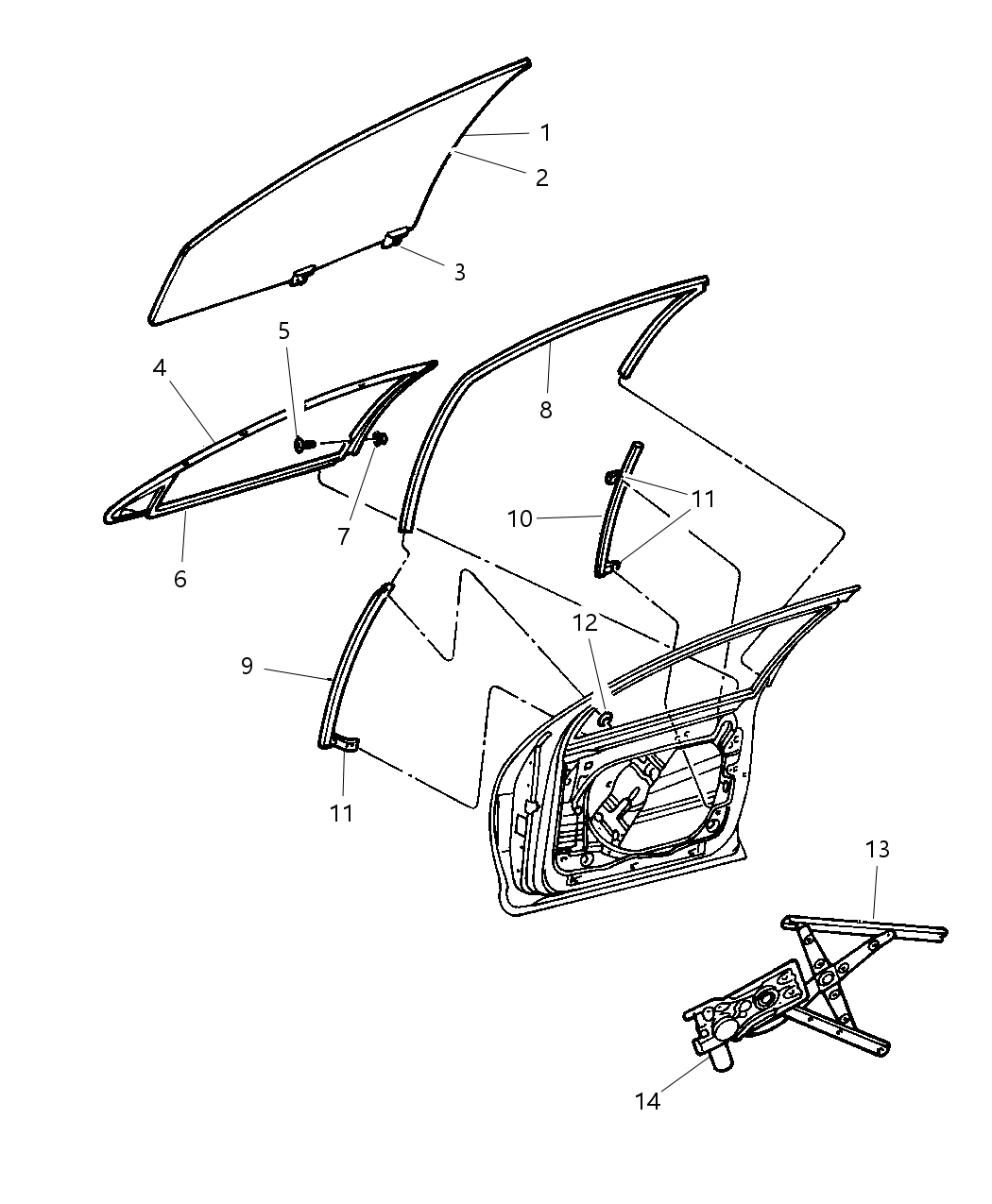 Mopar 4574093AG Window Regulator