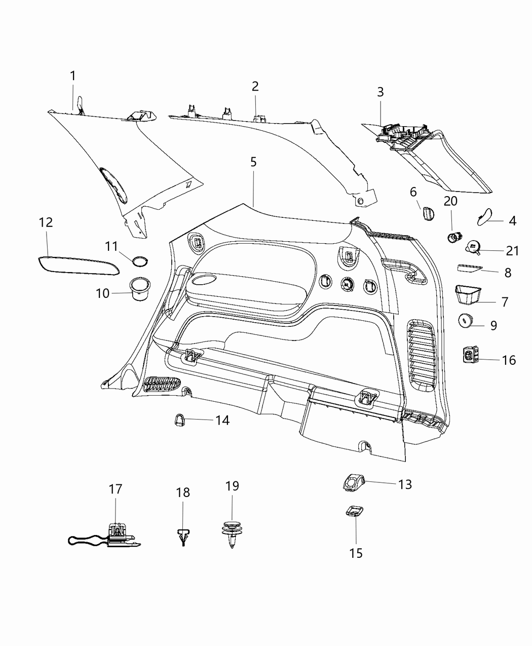 Mopar 5PT18DX9AE Quarter Trim