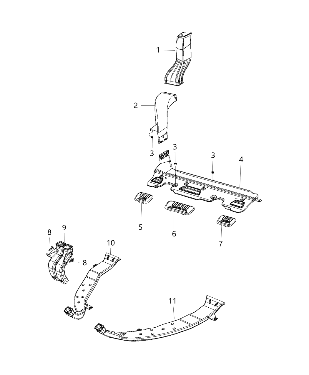 Mopar 68227714AE Duct-Floor