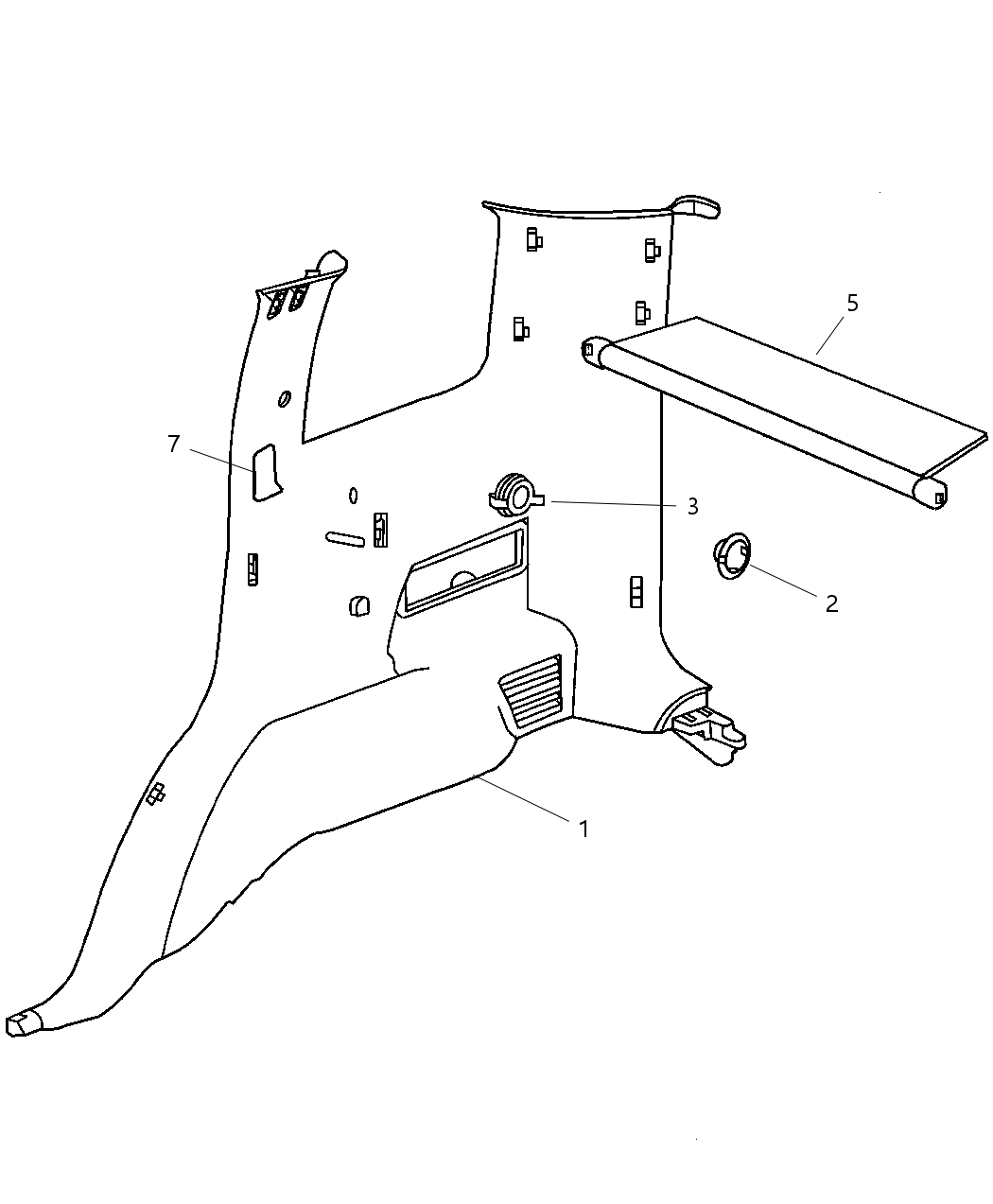 Mopar 5HG57XDVAO Panel-Quarter Trim