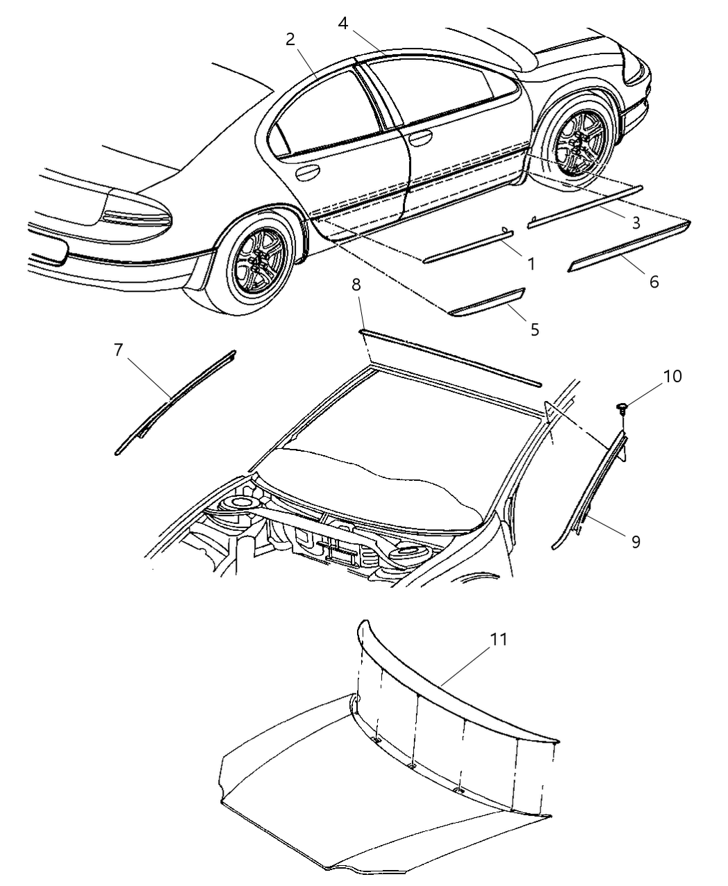 Mopar 4805528AI Molding-Rear Door