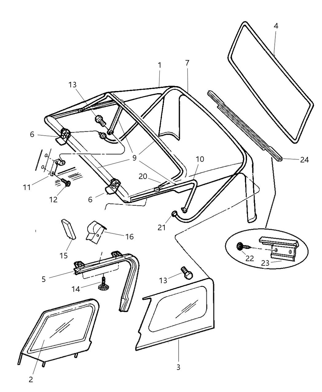 Mopar 55176442AD Bow-Folding Top