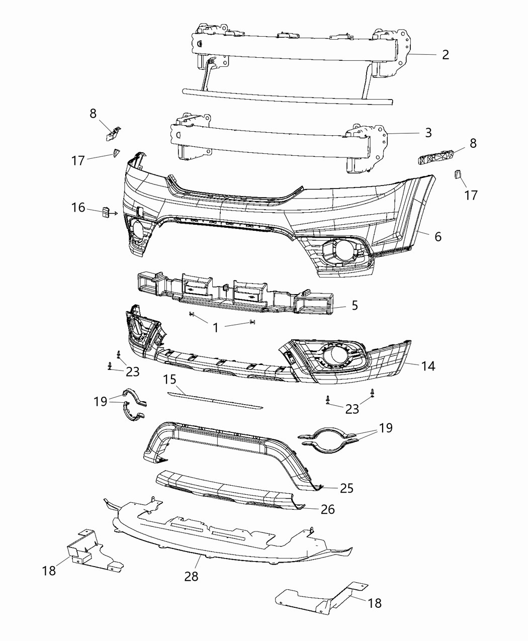 Mopar 68223777AB Front Lower Bumper Cover