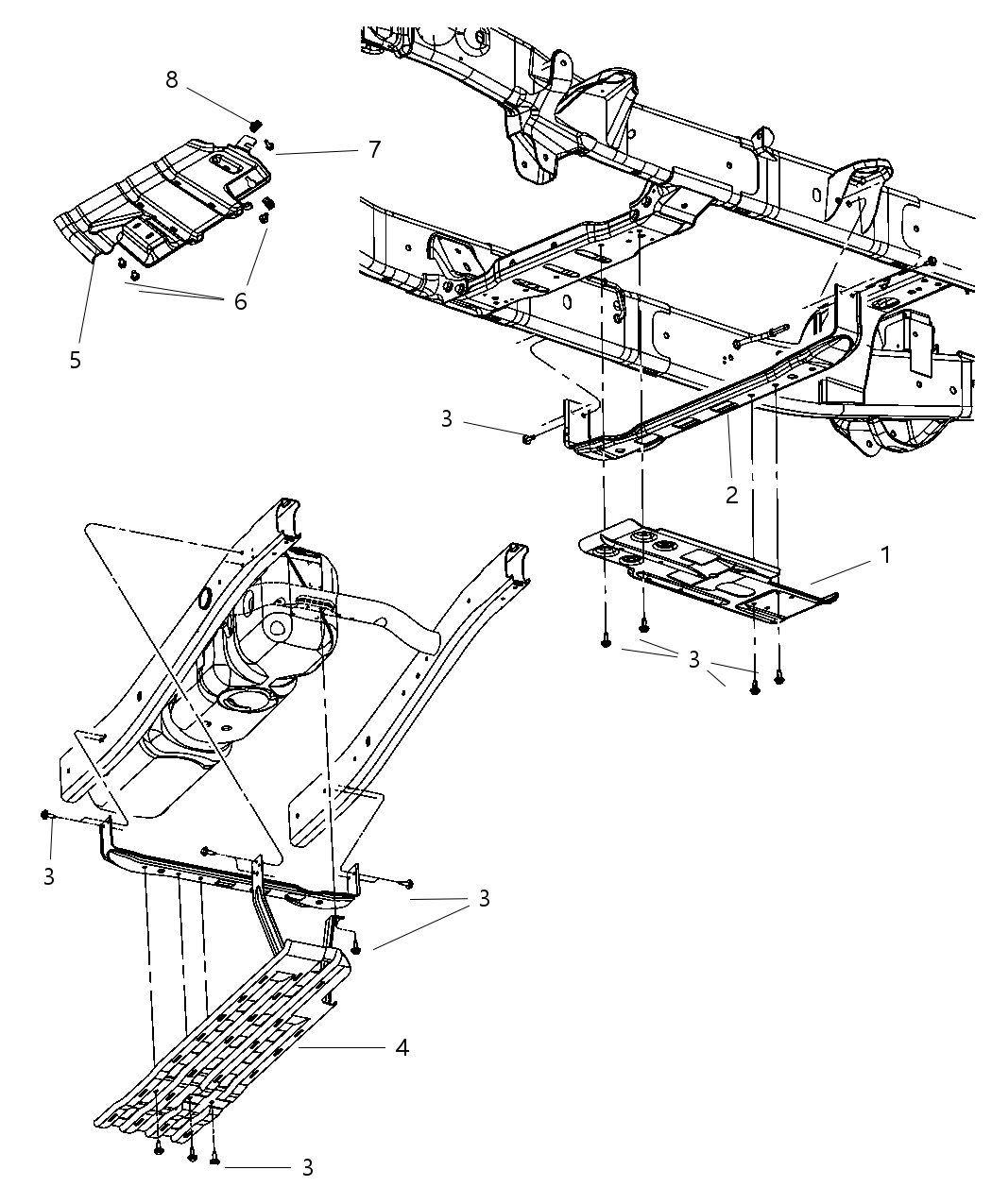 Mopar 52022046AF CROSSMEMBER-SKID Plate