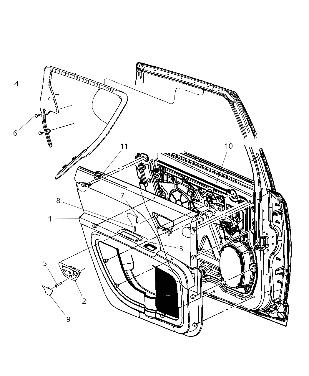 Mopar 1BH041DVAC Panel-Rear Door Trim