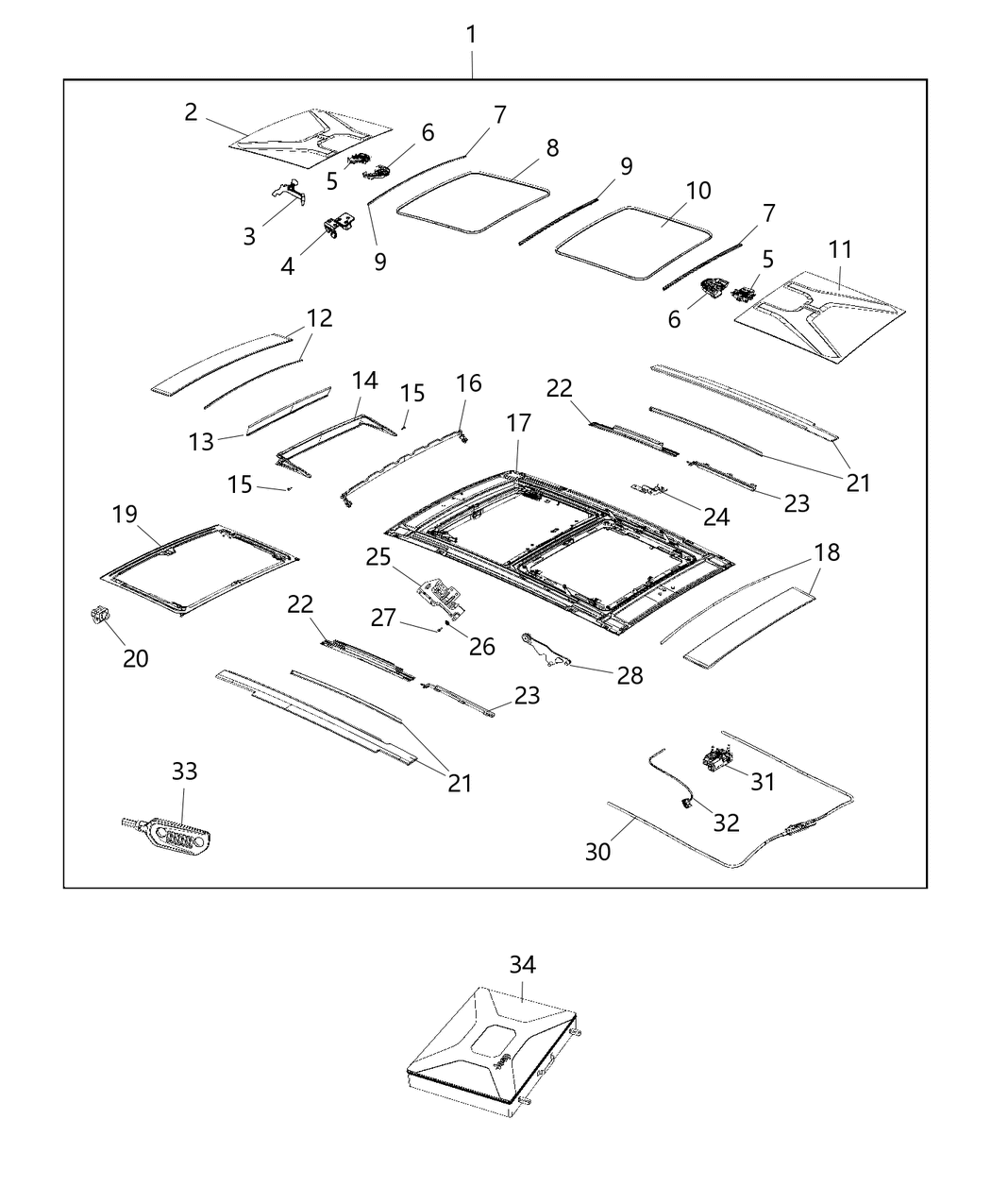 Mopar 68355632AA Panel-SUNROOF