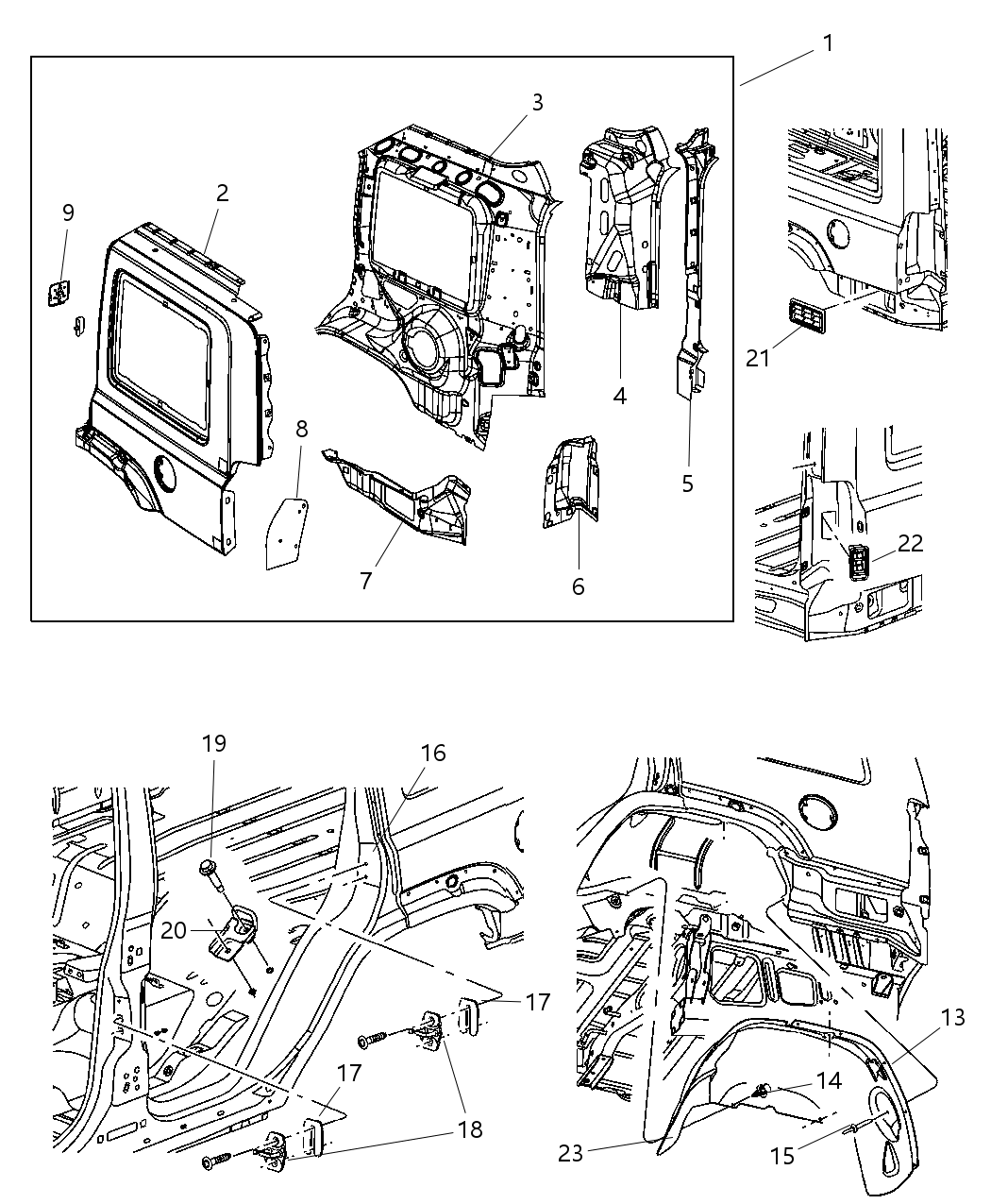 Mopar 5183165AD Panel-Body Side Aperture Rear