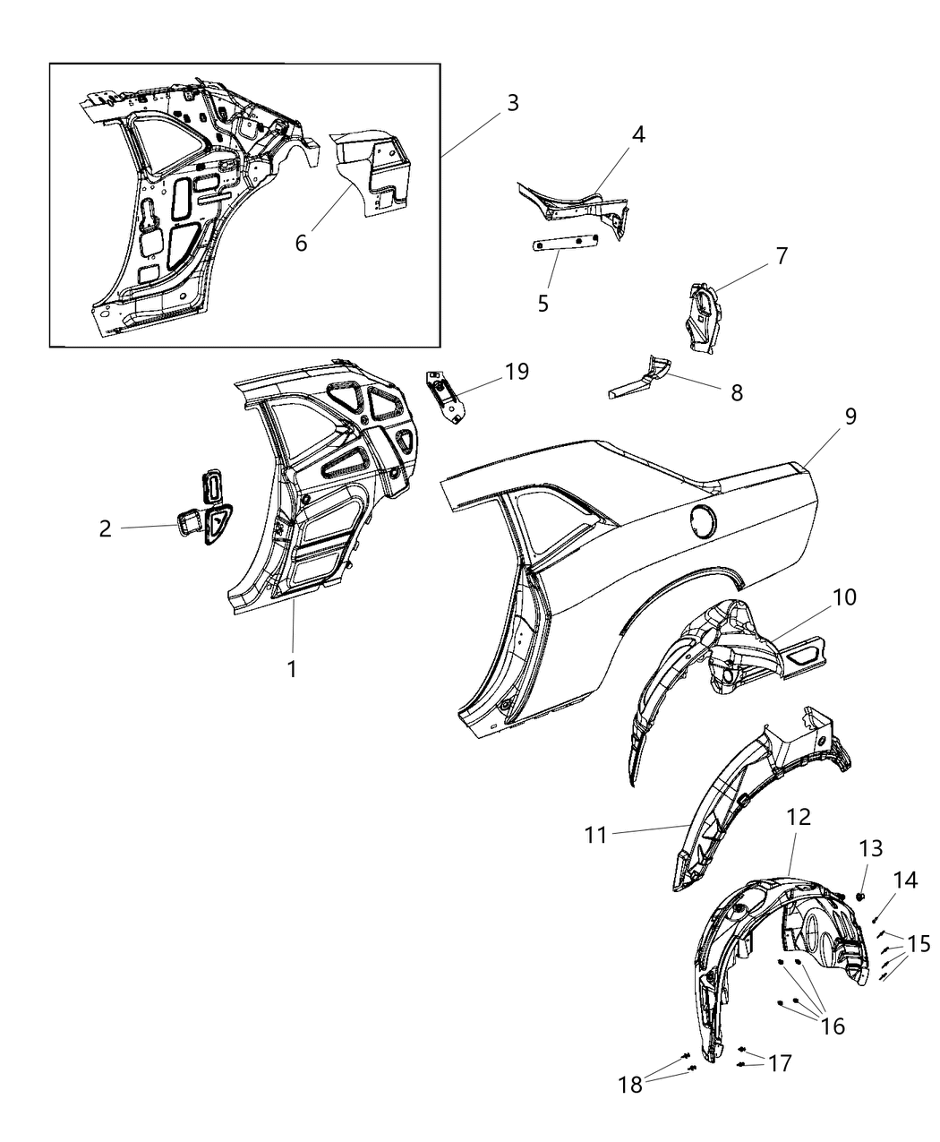 Mopar 5112792AD Extension-Quarter To Floor Pan