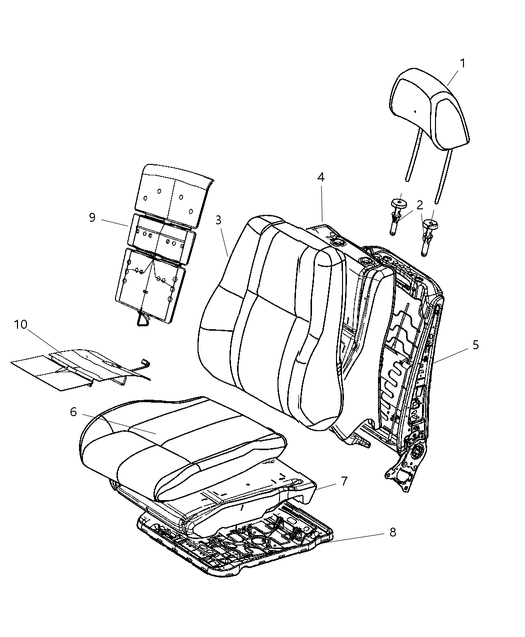 Mopar 5YB84GT5AB Front Seat Cushion Cover