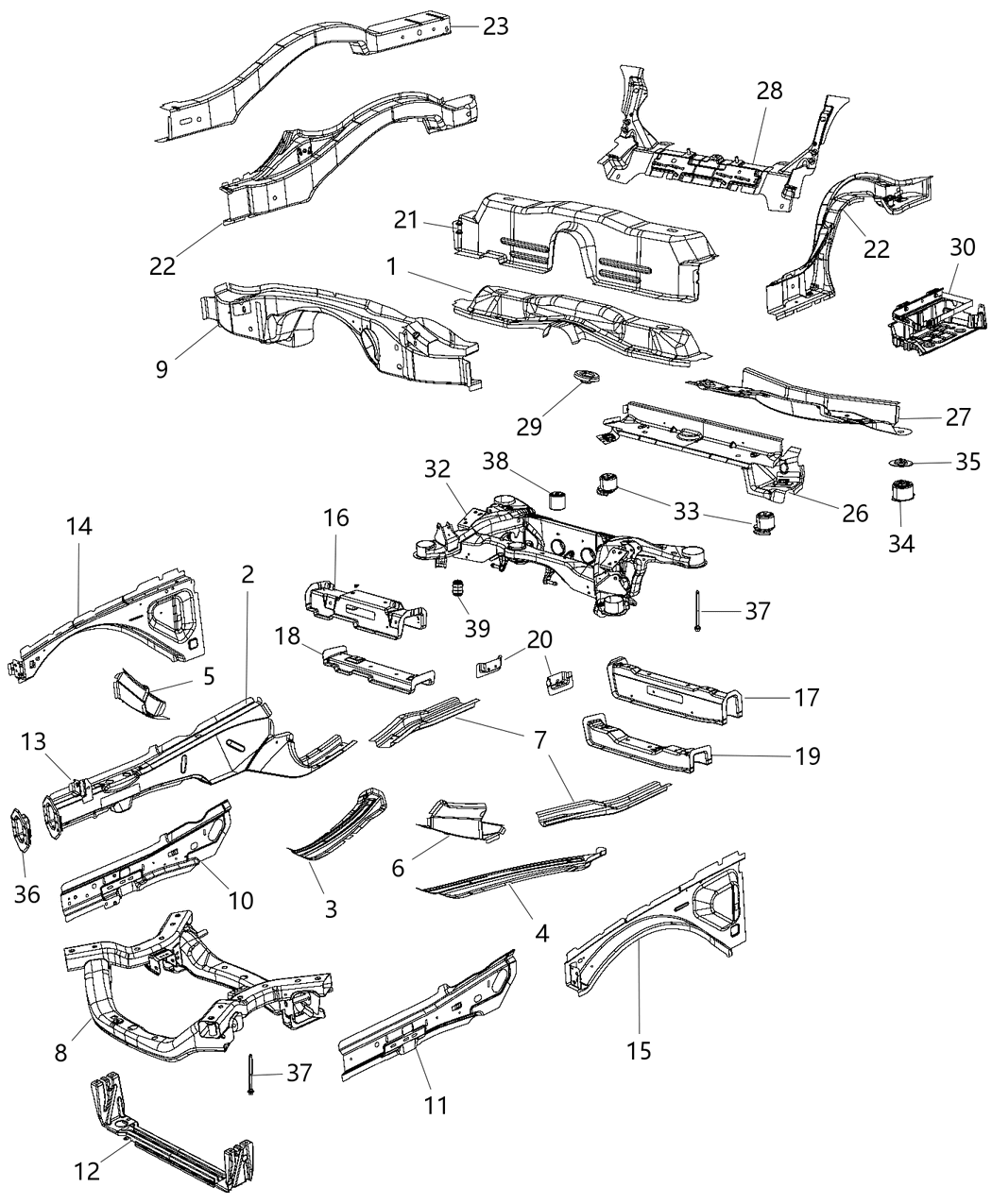 Mopar 68319165AC Cradle-Rear Suspension