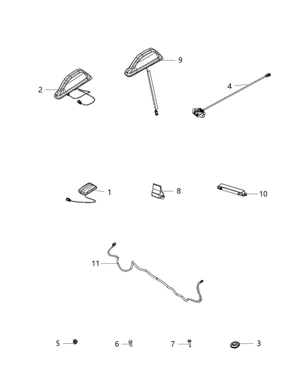 Mopar 68359005AA Body-Antenna