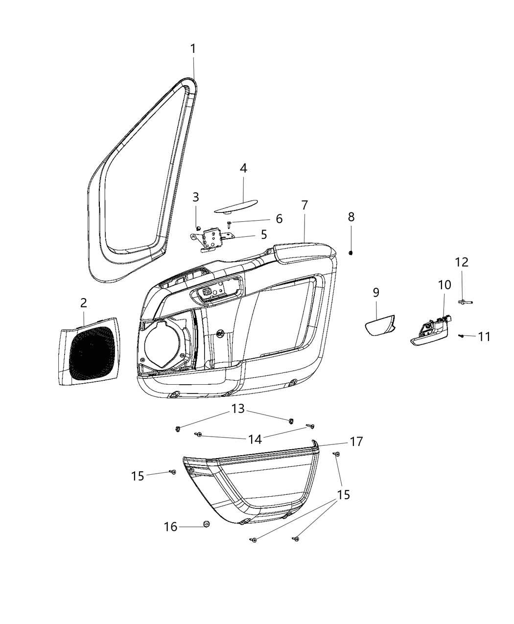 Mopar 1ZA10JXWAC Handle-Inside Remote Control