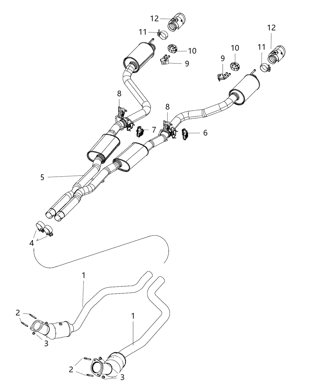 Mopar 68304004AC Exhaust Muffler And Tailpipe