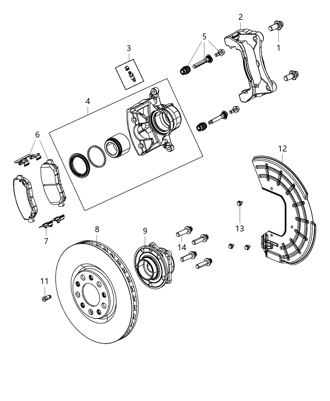 Mopar 68160698AD Spring Ki-Disc Brake Pad