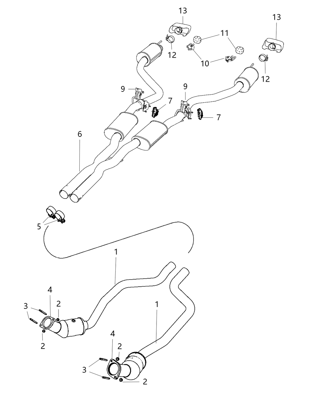 Mopar 68293975AC Exhaust Muffler And Tailpipe