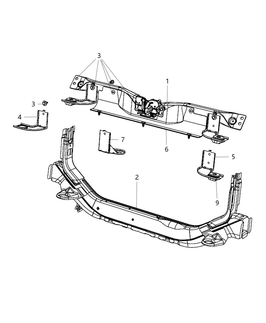 Mopar 68051629AE CROSSMEMBER-Radiator Closure Panel