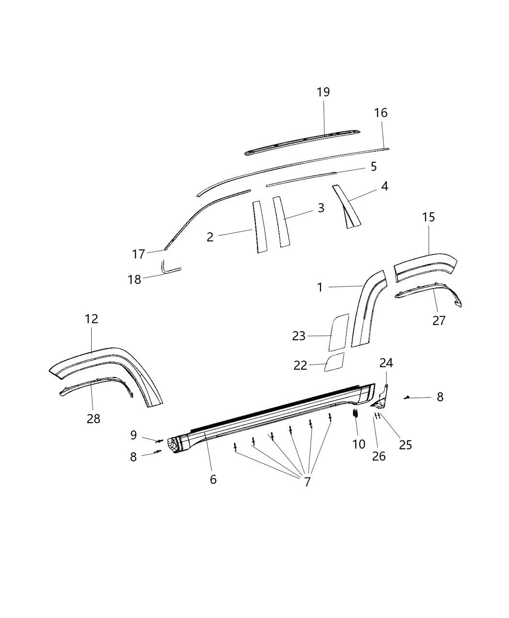 Mopar 1PC76TZZAI Molding-Wheel Flare