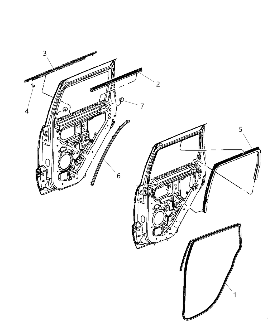 Mopar 55399214AE WEATHERSTRIP-Rear Door Opening