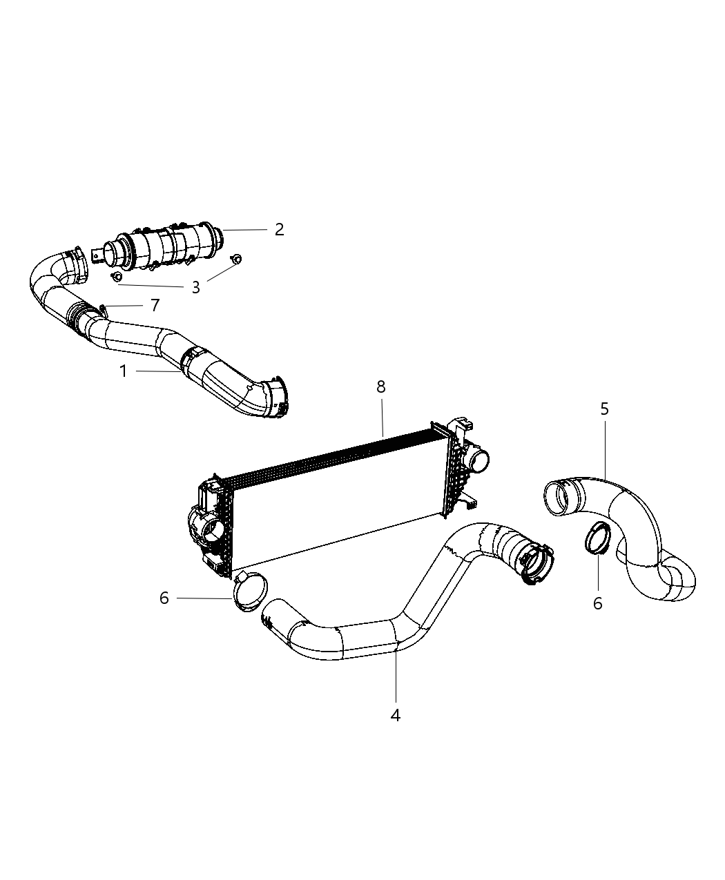 Mopar 52014481AE Hose-Charge Air Cooler