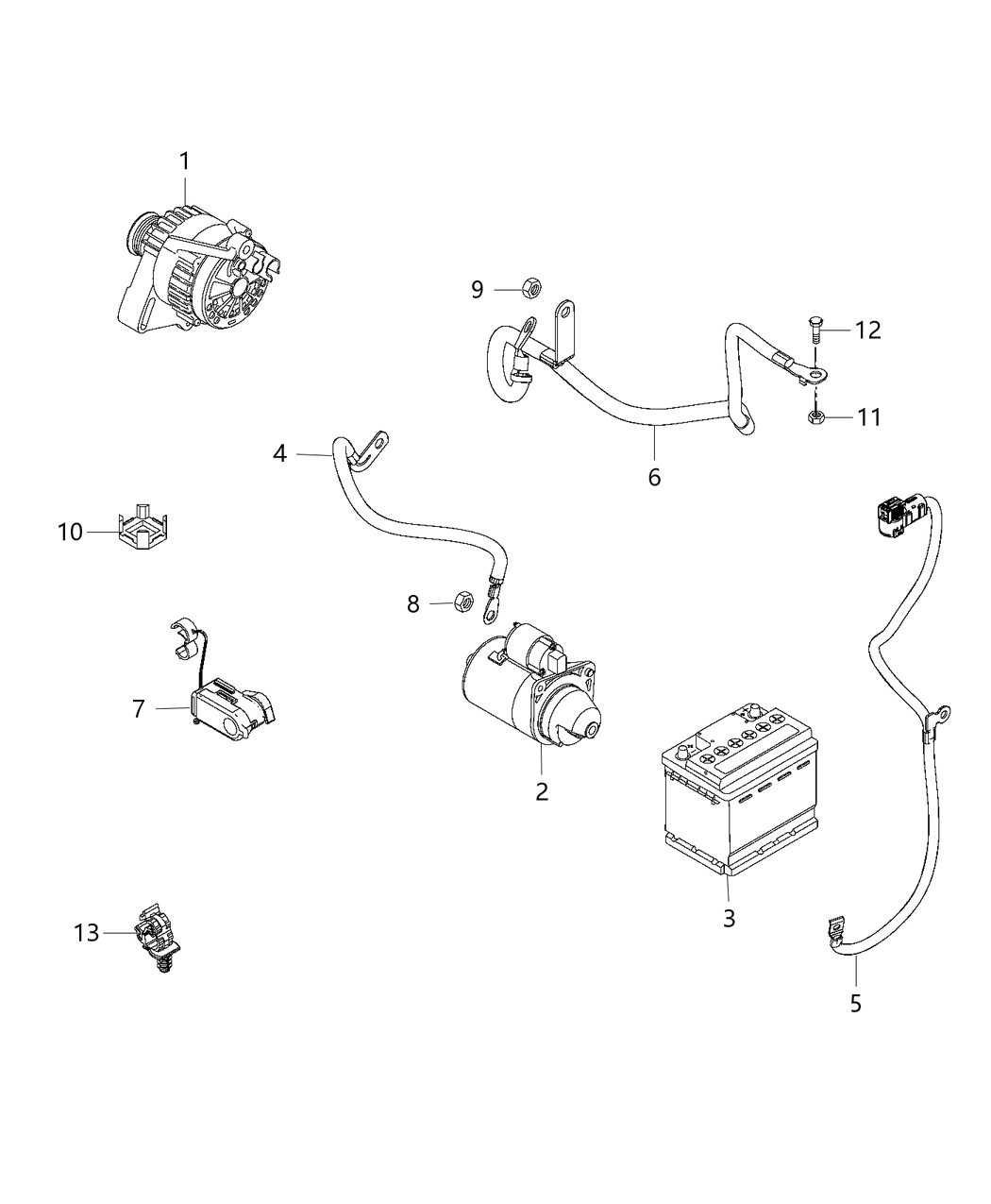 Mopar 68264626AA Battery Negative Wiring