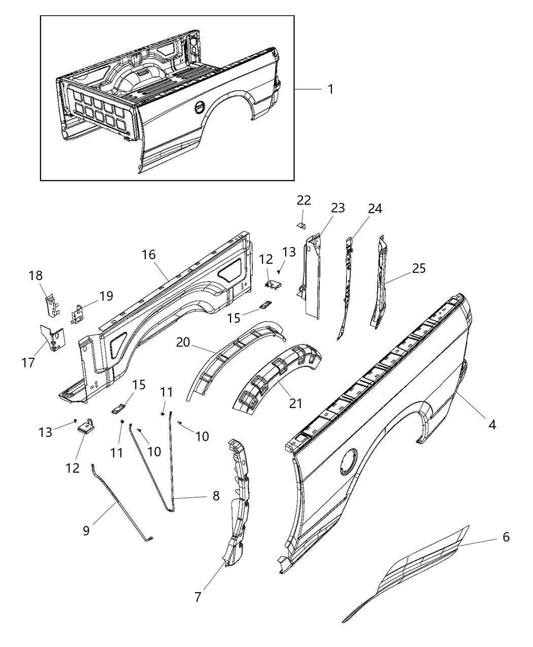 Mopar 68249391AA Panel-Box Side Inner