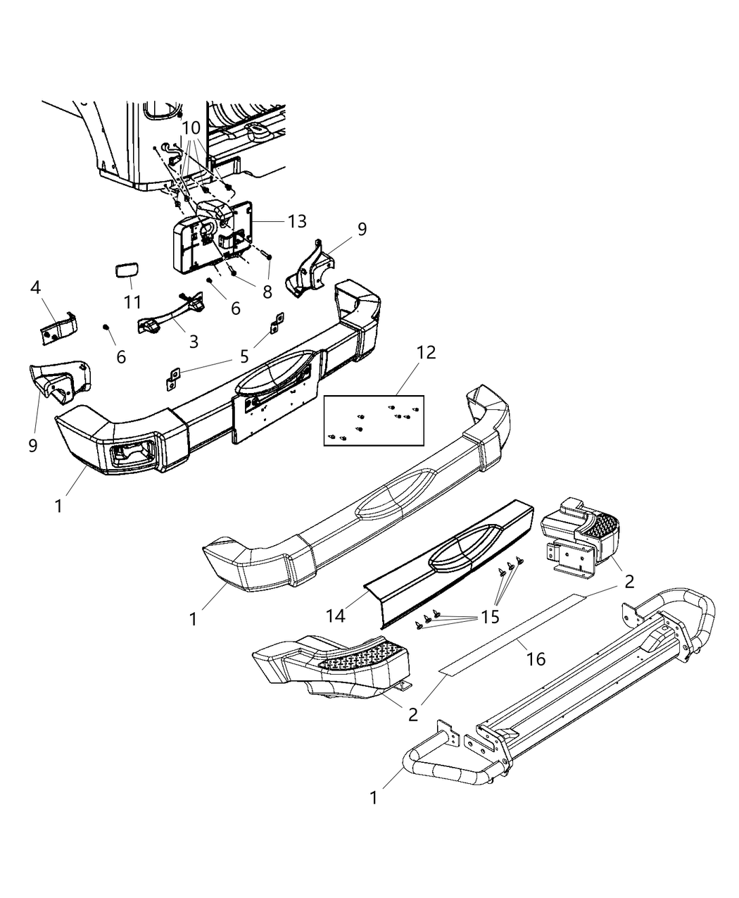 Mopar 68195897AA Bumper-Rear