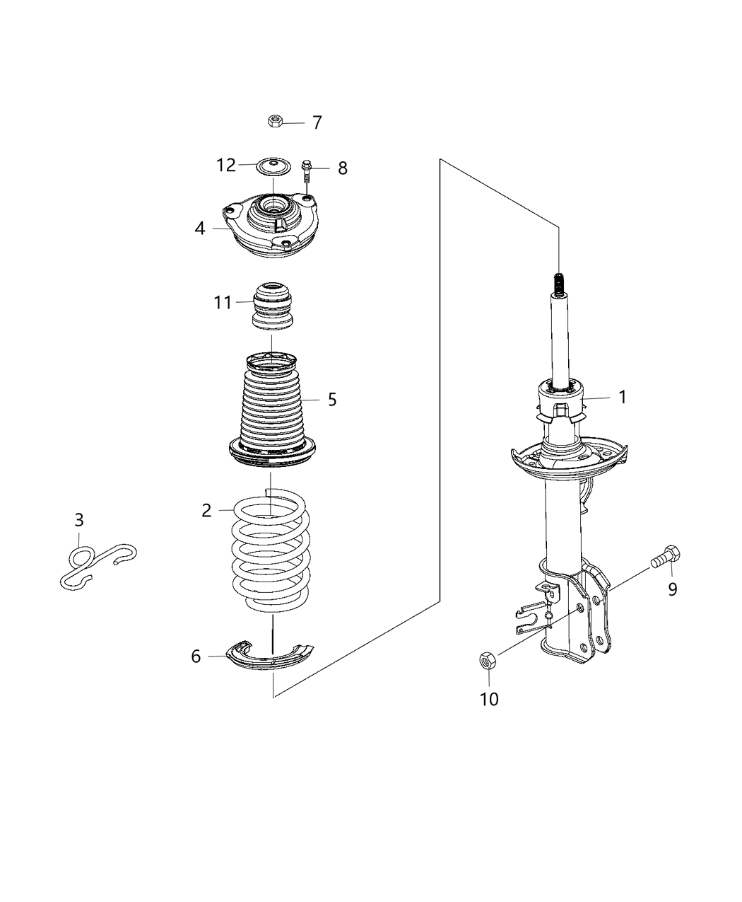 Mopar 68257961AA STRUT-FRONTSUSPENSION