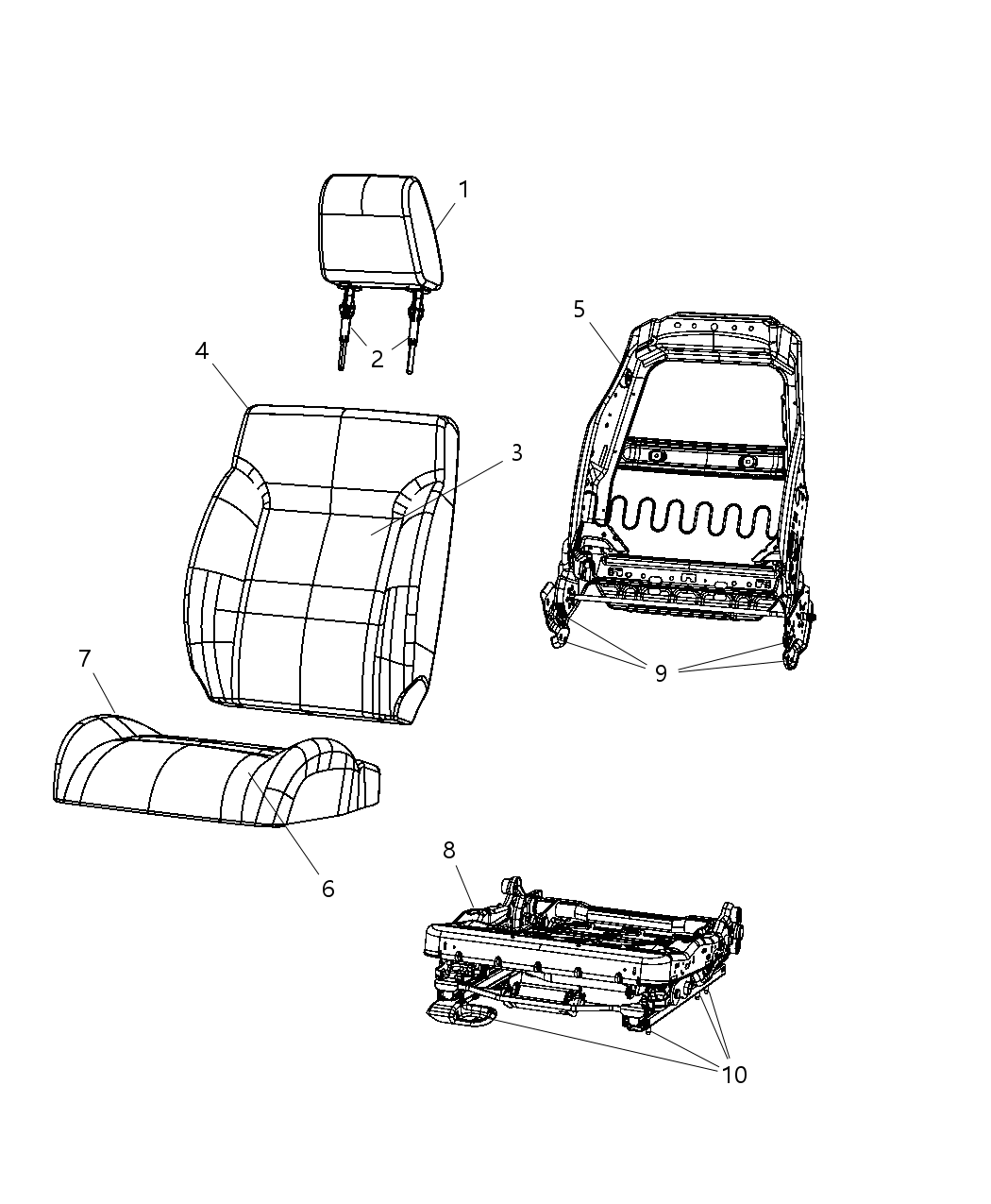 Mopar 1NU261DVAA HEADREST-Front