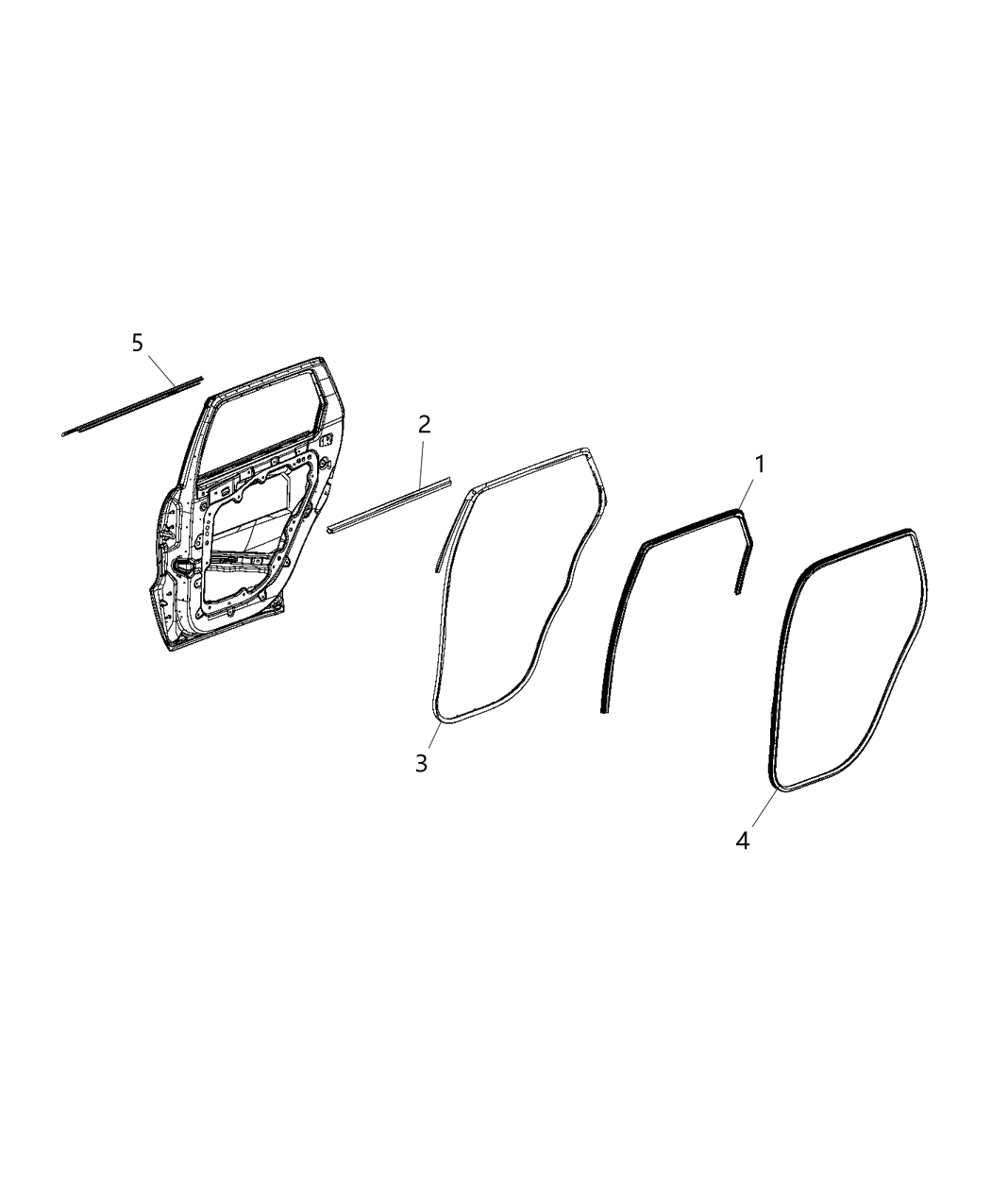 Mopar 55399186AF WEATHERSTRIP-Rear Door Opening