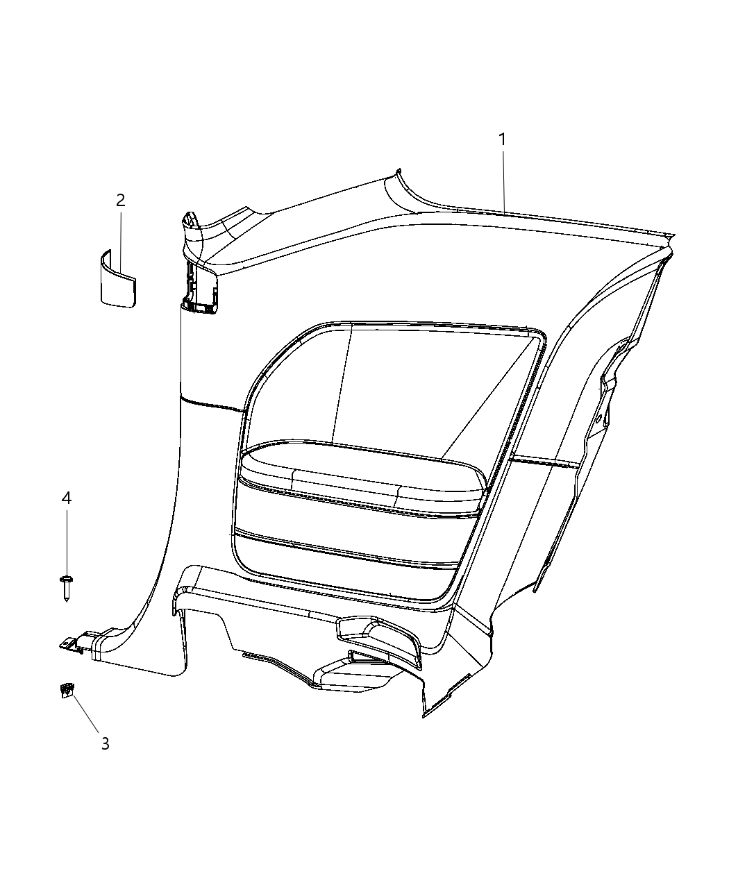 Mopar 1TM05XDVAB Panel-Quarter Trim