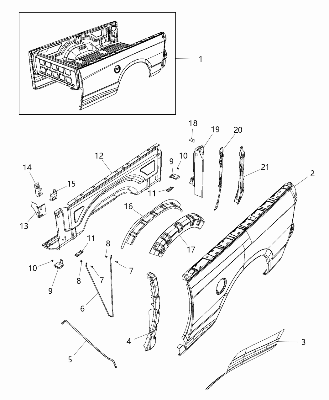 Mopar 55372825AB Panel-Box Side Inner