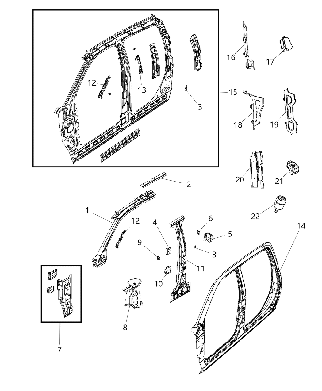 Mopar 68207331AA Panel-Body Side Aperture Inner Co