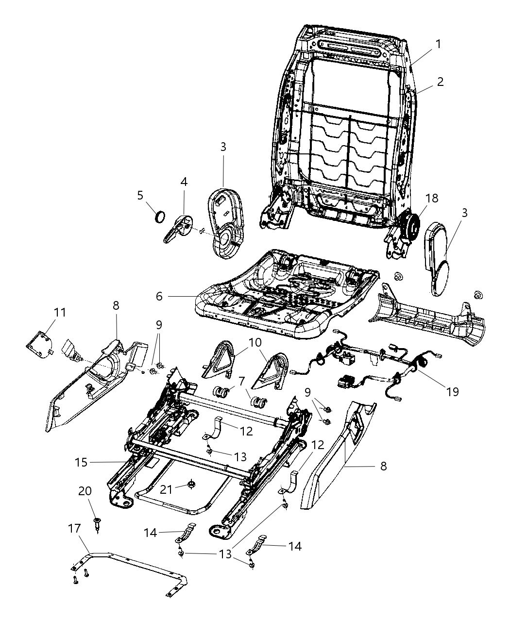 Mopar 5183326AA ADJUSTER-Manual Seat