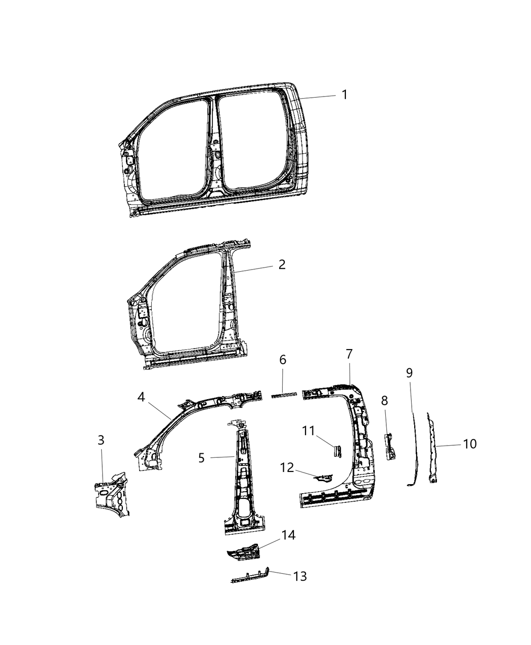 Mopar 68310031AE Panel-C Pillar Inner