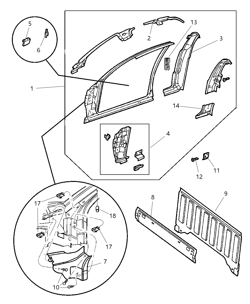 Mopar 4883907AI Panel-Body Side Aperture