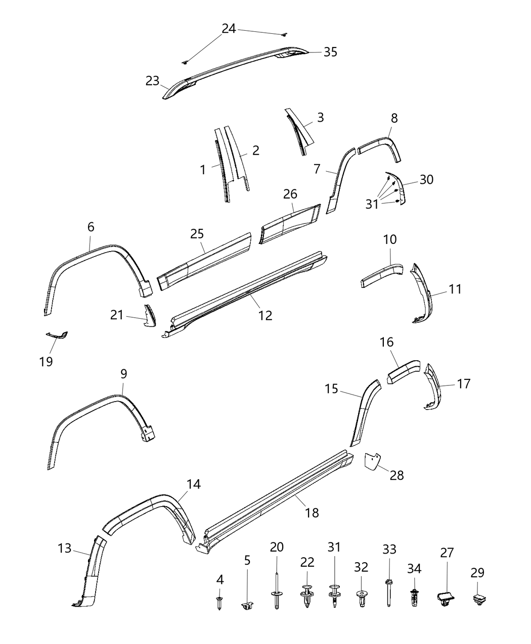 Mopar 68316003AC Molding-Wheel Flare