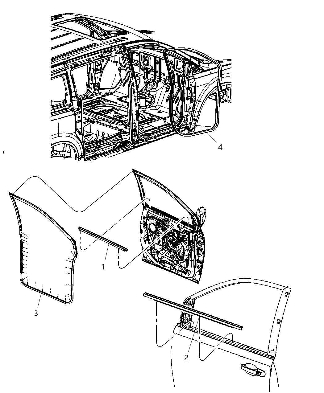 Mopar 5109807AC WEATHERSTRIP-Front Door Belt