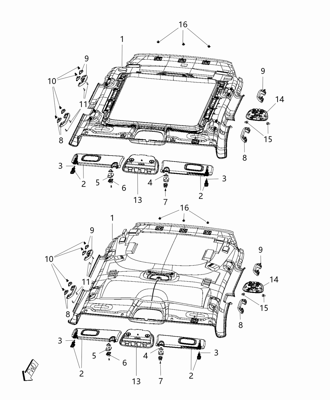 Mopar 68141783AB RETAINER-Overhead Console