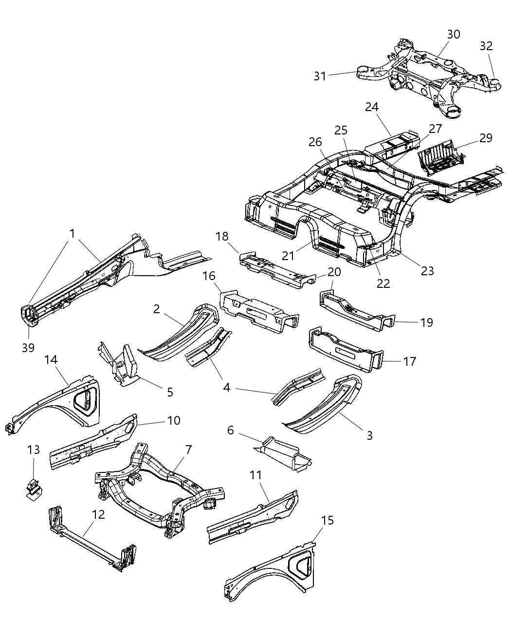 Mopar 4780815AD Rail-Rear Right