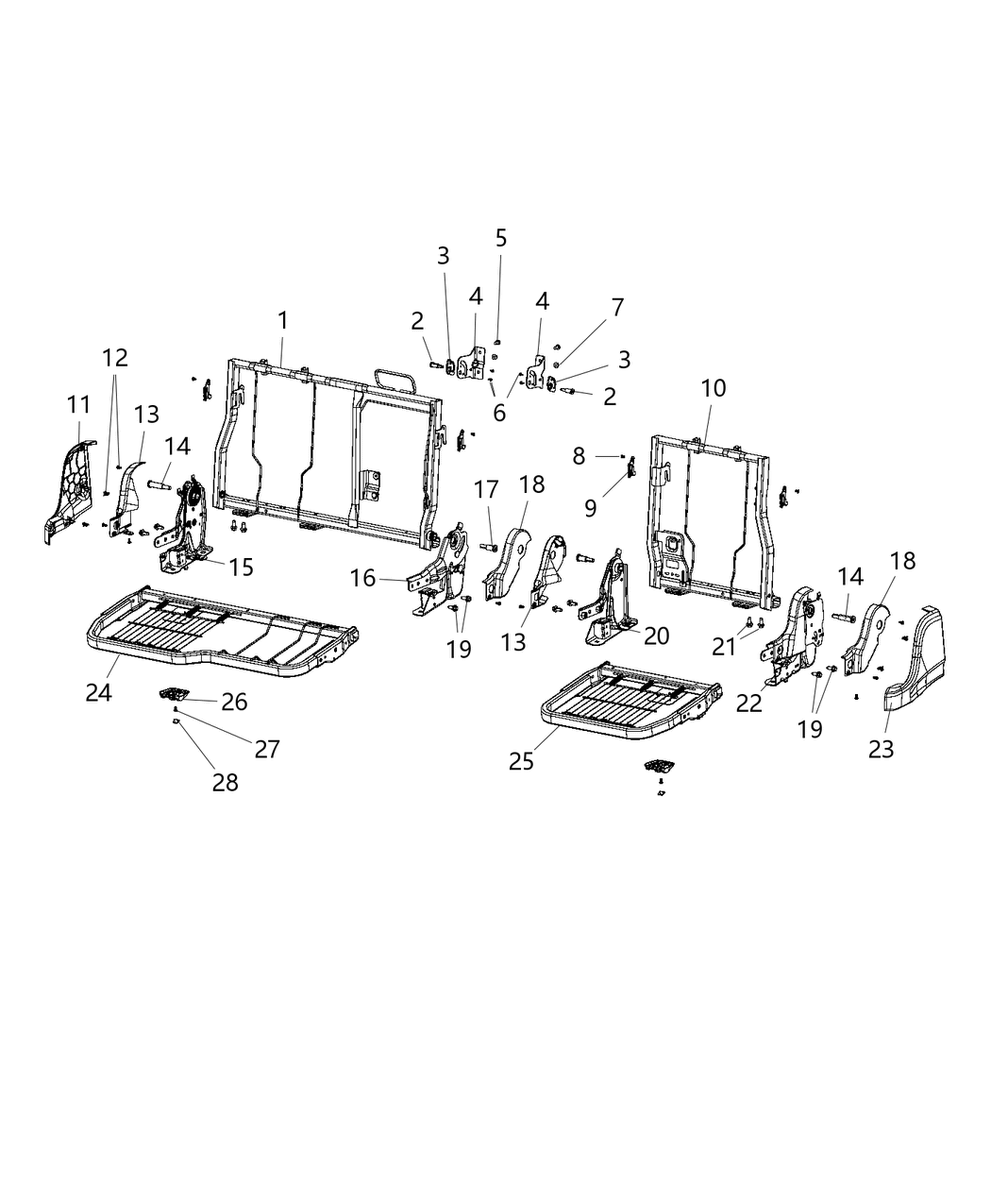 Mopar 68271416AD RECLINER-2ND Row Manual